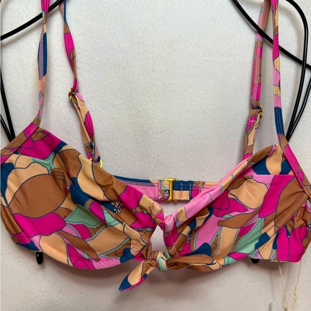 L*Space Rose Bikini Sundazed Floral Triangle Top NWT L